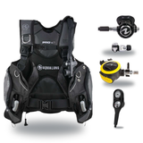 Aqualung Regulator + BCD Scuba Package – Pro HD Mens BCD + LEG3ND Regulator + Octopus + Console — Black/Grey, Aqualung Helix…