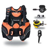 Aqualung Regulator + BCD Scuba Package – Pro HD Womens BCD + LEG3ND Regulator + Octopus + Console — Black/Coral, Aqualung He…