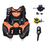 Aqualung Regulator + BCD Scuba Package – Pro HD Womens BCD + LEG3ND Regulator + Octopus + Console — Black/Coral, Aqualung Ti…
