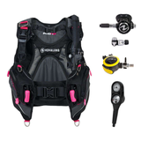 Aqualung Regulator + BCD Scuba Package – Pro HD Womens BCD + LEG3ND Regulator + Octopus + Console — Black/Pink, Aqualung Hel…