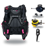 Aqualung Regulator + BCD Scuba Package – Pro HD Womens BCD + LEG3ND Regulator + Octopus + Console — Black/Pink, Aqualung Tit…