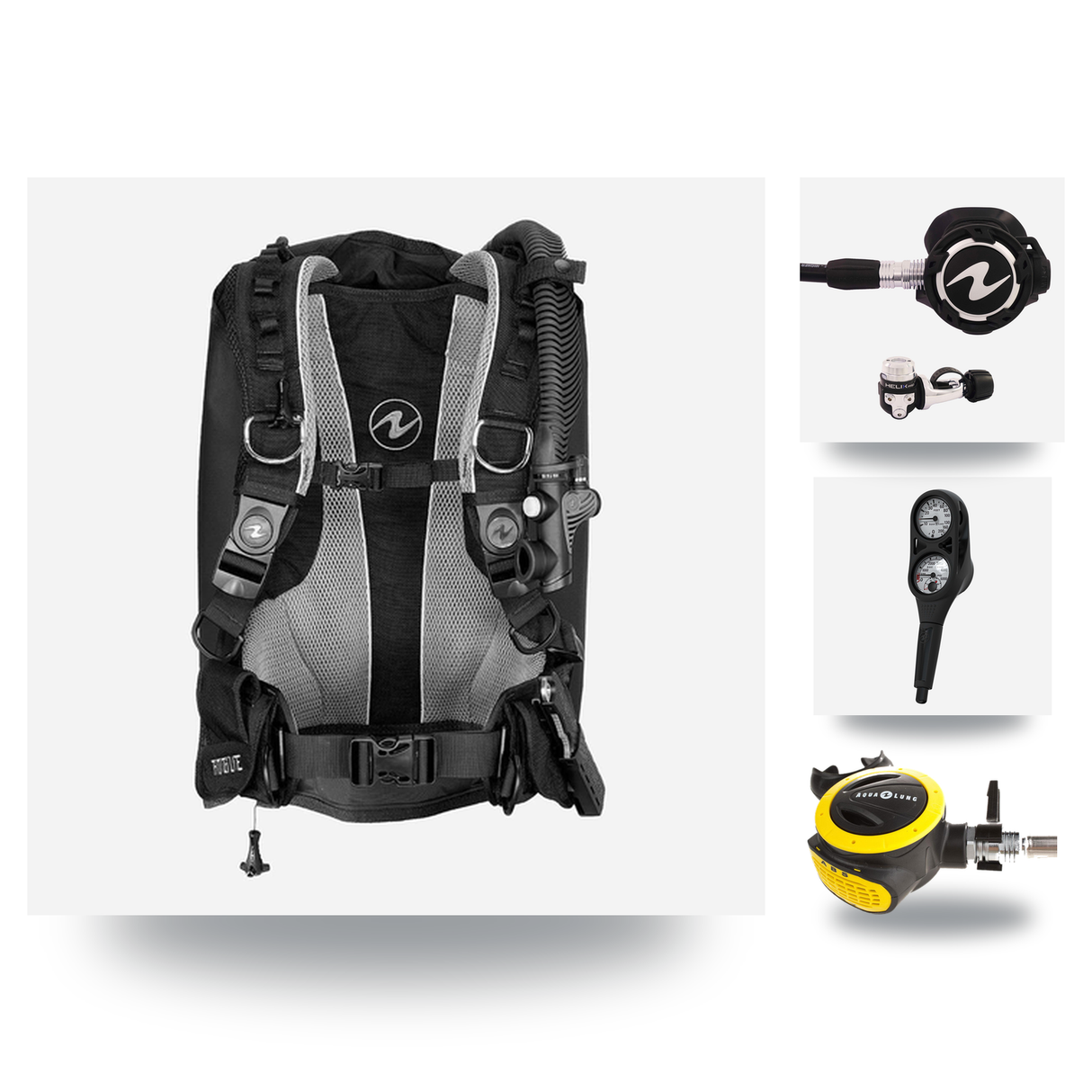 Aqualung Regulator + BCD Scuba Package – Rogue BCD + LEG3ND MBS Regulator + Octopus + Console — Aqualung Helix Pro