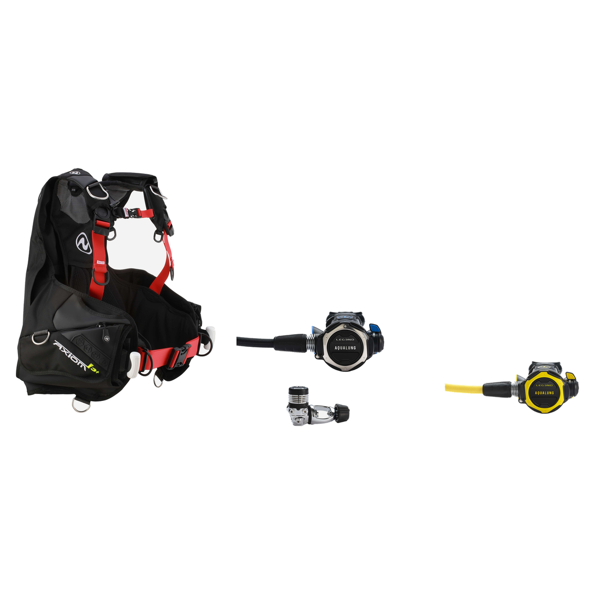 Aqualung Regulator + BCD Scuba Package – Axiom Women's BCD + Leg3nd Regulator + Leg3nd Octopus — Axiom i3+ Women's BCD Black…