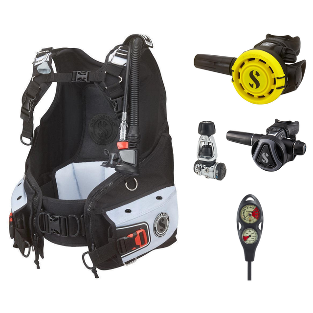 Scubapro Regulator + BCD Scuba Package – Bella BCD w/ BPI + MK17 EVO2/C370 Regulator + R105 Octopus + 2-Gauge Console — incl…