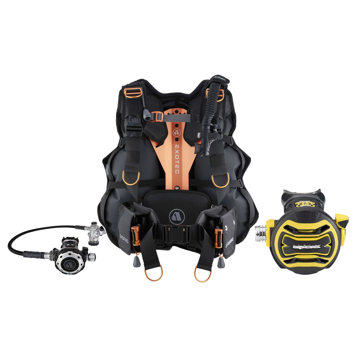 Apeks Regulator + BCD Scuba Package – Exotec BCD + MTX-RC Regulator + XTX40 Octopus — includes Apeks EXOTEC Dive BCD, Apeks…