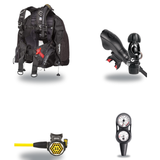 Hollis Regulator + BCD Scuba Package – HD-200 BCD + 150LX DC7 Regulator + 150LX Stainless Steel Octopus + Maxdepth Gauge Con…
