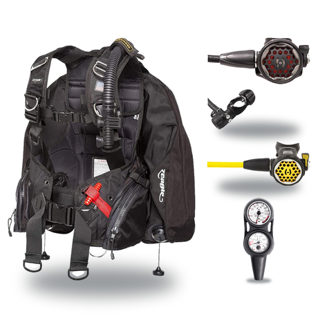 Hollis Regulator + BCD Scuba Package – HD-200 BCD + 150LX DC7 Regulator + 150LX Stainless Steel Octopus + Maxdepth Gauge Con…