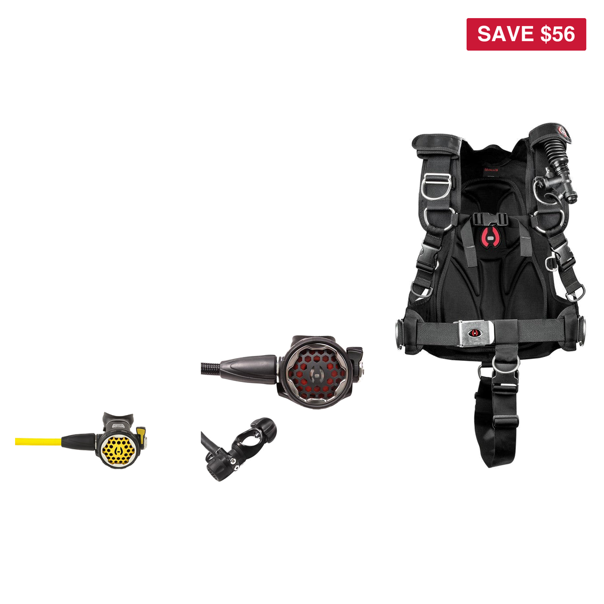 Hollis Regulator + BCD Scuba Package – HTS 2 Harness Tech System 2 Back Inflate BCD + 150LX DC7 Regulator + 150LX Octopus —…
