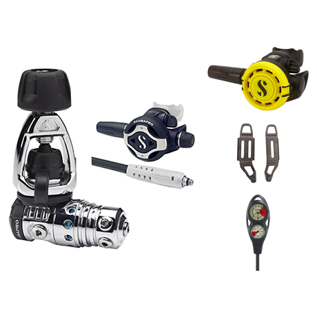 Scubapro Regulator + BCD Scuba Package – Hydros Pro 2 (Monorail Multi-Mount) BCD + MK25 EVO/S620 Ti Regulator + R105 Octopus…