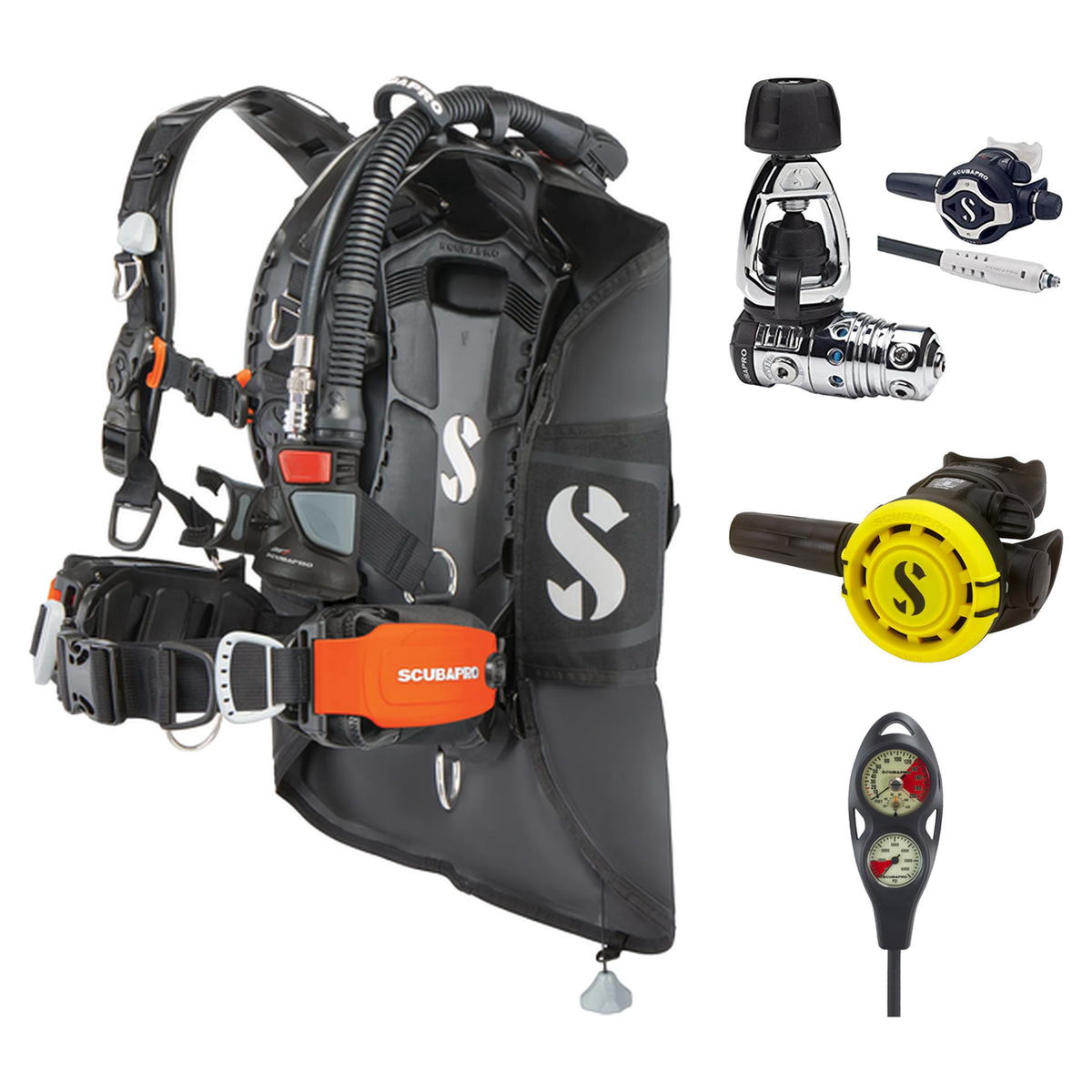 Scubapro Regulator + BCD Scuba Package – Hydros Pro 2 (Standard Monorail) BCD + MK25 EVO/S620 Ti Regulator + R105 Octopus +…