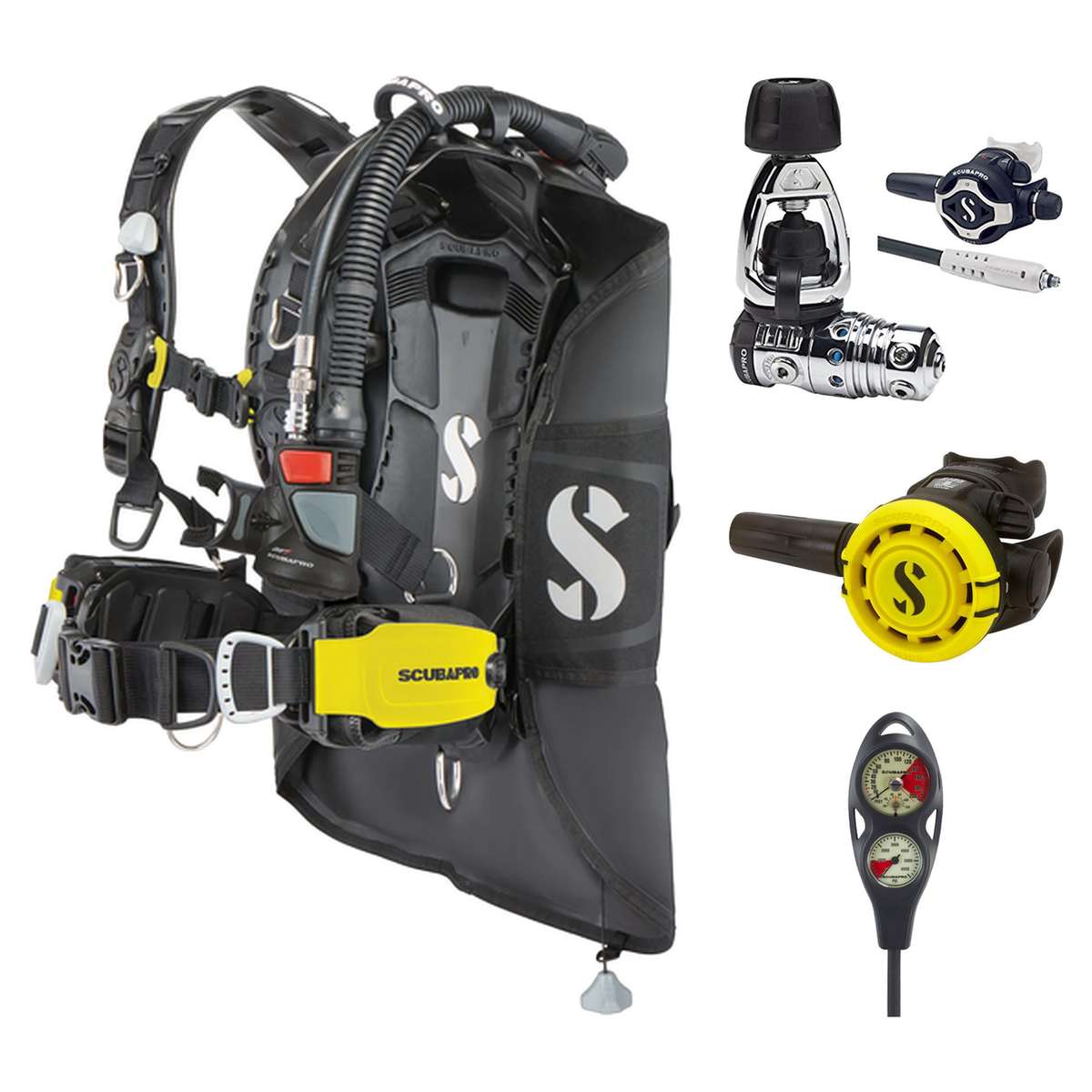 Scubapro Regulator + BCD Scuba Package – Hydros Pro 2 (Standard Monorail) BCD + MK25 EVO/S620 Ti Regulator + R105 Octopus +…