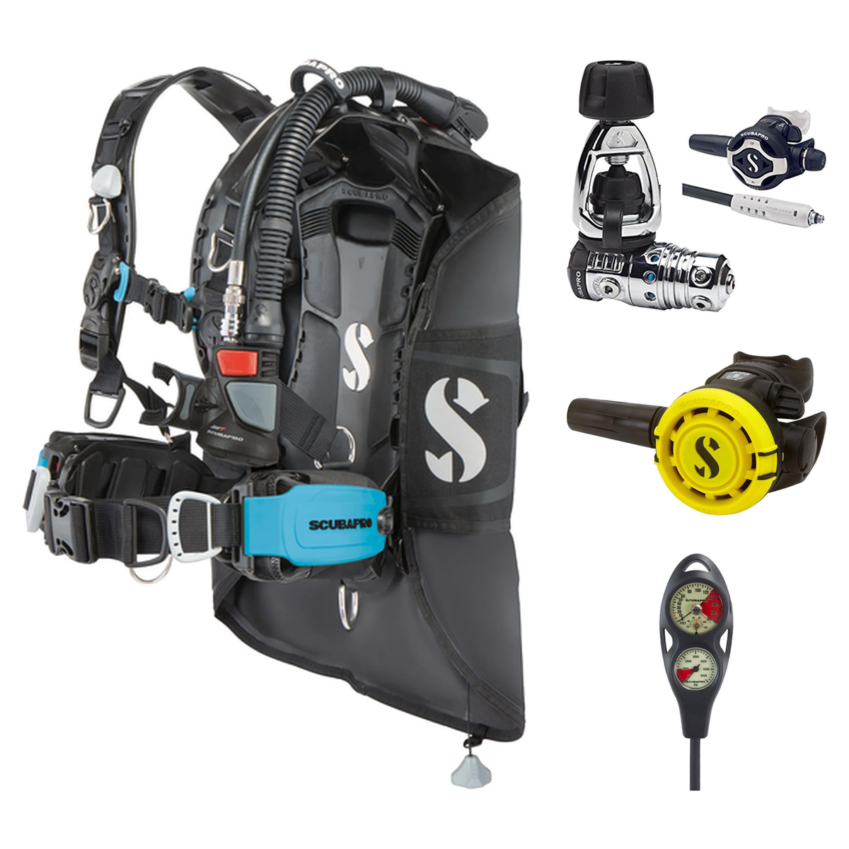 Scubapro Regulator + BCD Scuba Package – Hydros Pro 2 (Standard Monorail) BCD + MK25 EVO/S620 Ti Regulator + R105 Octopus +…