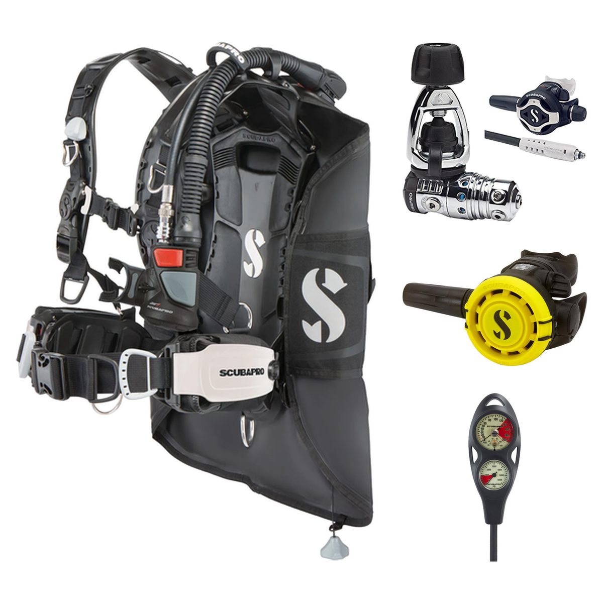 Scubapro Regulator + BCD Scuba Package – Hydros Pro 2 (Standard Monorail) BCD + MK25 EVO/S620 Ti Regulator + R105 Octopus +…
