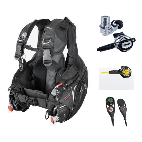 Mares Regulator + BCD Scuba Package – Guardian Ergotrim Scuba Diving BCD + Atlas ADJ 62X TBP Regulator + Dual Octopus + Mission 2 Console