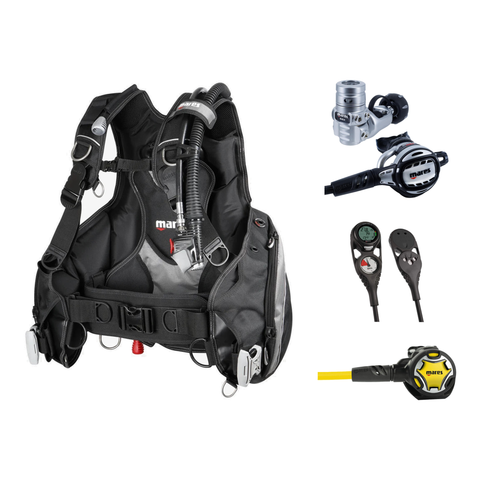 Mares Regulator + BCD Scuba Package – Prestige Unisex BCD + Atlas ADJ 62X TBP Regulator + Dual Octopus + Mission 2 Console