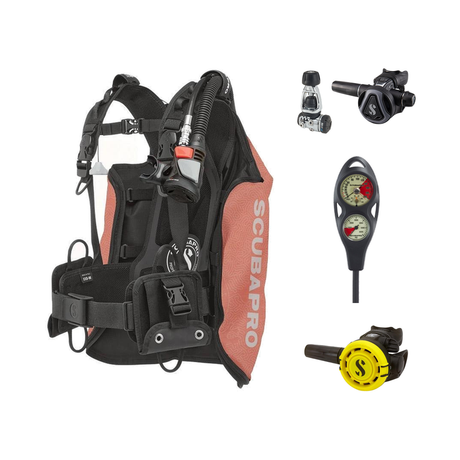 Scubapro Regulator + BCD Scuba Package – Navigator Lite BCD + MK17 EVO2/C370 Regulator + R105 Octopus + 2-Gauge Console — Co…