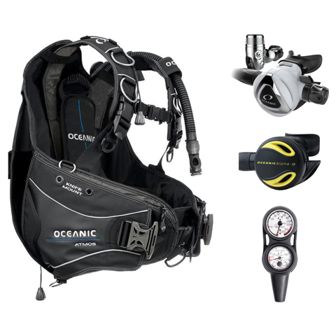 Oceanic Regulator + BCD Scuba Package – Atmos BCD + Delta 5 + EDX Regulator + Alpha 8 Octopus + Maxdepth Gauge Console