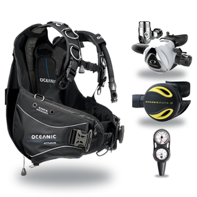 Oceanic Regulator + BCD Scuba Package – Atmos BCD + Delta 5 + EDX Regulator + Alpha 8 Octopus + Maxdepth Gauge Console — Oce…