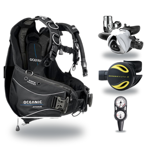 Oceanic Regulator + BCD Scuba Package – Atmos BCD + Delta 5 + EDX Regulator + Alpha 8 Octopus + Maxdepth Gauge Console — Oce…