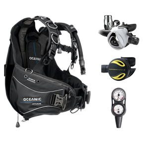Oceanic Regulator + BCD Scuba Package – Atmos BCD + Delta 5 + EDX Regulator + Alpha 8 Octopus + Maxdepth Gauge Console — Oce…