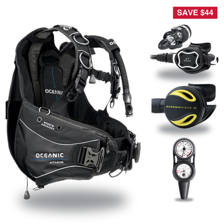 Oceanic Regulator + BCD Scuba Package – Atmos BCD + ZEO FDX-I Regulator + Alpha 8 Octopus + Maxdepth Gauge Console — include…