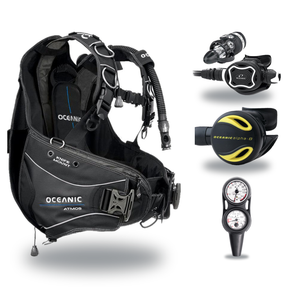 Oceanic Regulator + BCD Scuba Package – Atmos BCD + ZEO FDX-I Regulator + Alpha 8 Octopus + Maxdepth Gauge Console — Oceanic…