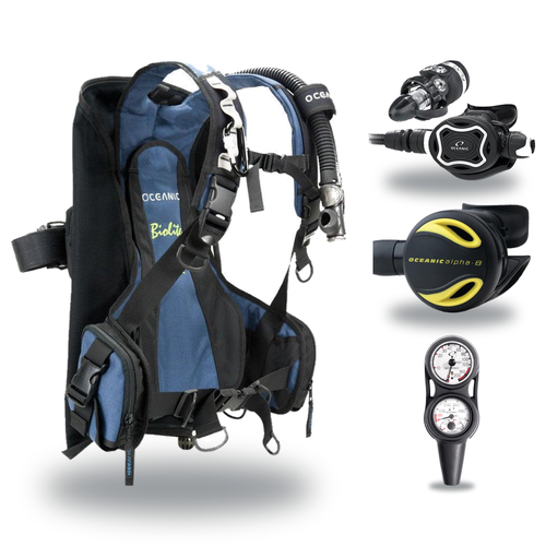 Oceanic Regulator + BCD Scuba Package – Biolite Mens BCD + ZEO FDX-I Regulator + Alpha 8 Octopus + Maxdepth Gauge Console —…