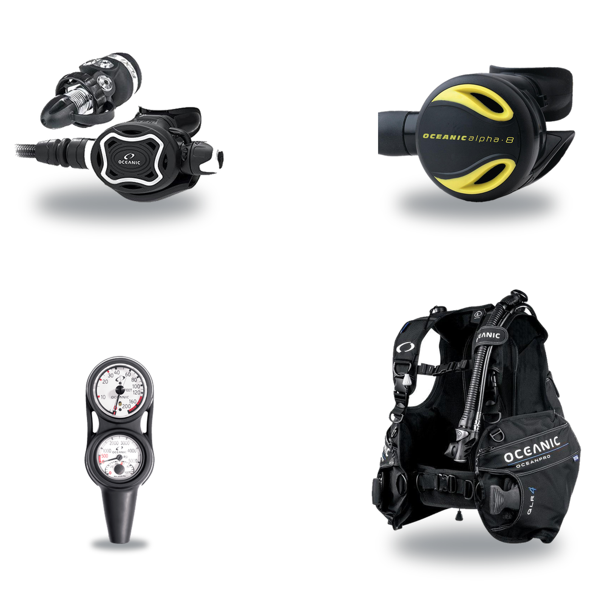 Oceanic Regulator + BCD Scuba Package – Biolite Mens BCD + ZEO FDX-I Regulator + Alpha 8 Octopus + Maxdepth Gauge Console —…