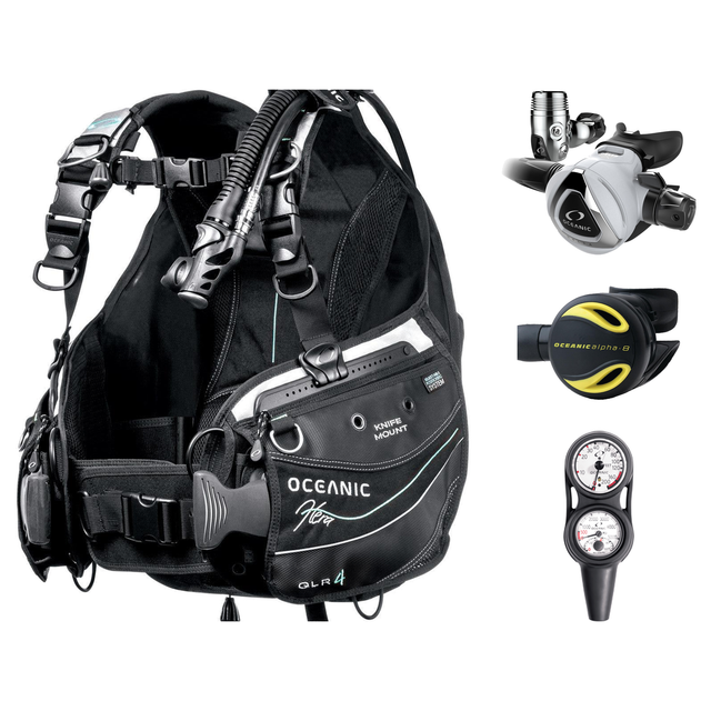 Oceanic Regulator + BCD Scuba Package – Hera BCD + Delta 5 + EDX Regulator + Alpha 8 Octopus + Maxdepth Gauge Console — incl…