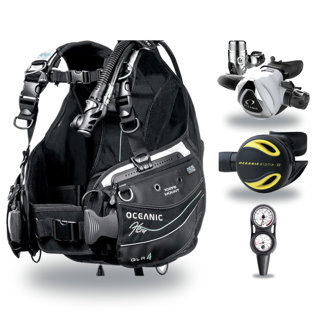 Oceanic Regulator + BCD Scuba Package – Hera BCD + Delta 5 + EDX Regulator + Alpha 8 Octopus + Maxdepth Gauge Console — incl…