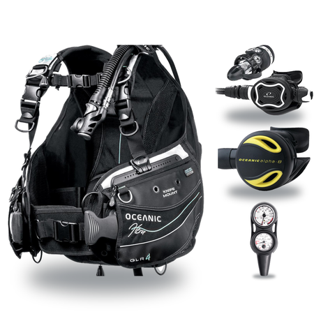 Oceanic Regulator + BCD Scuba Package – Hera BCD + Delta 5 + EDX Regulator + Alpha 8 Octopus + Maxdepth Gauge Console — Ocea…
