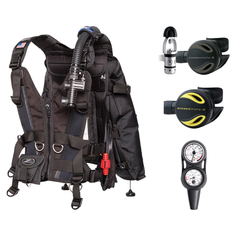 Oceanic Regulator + BCD Scuba Package – Hera BCD + Delta 5 + EDX Regulator + Alpha 8 Octopus + Maxdepth Gauge Console — Zeag…