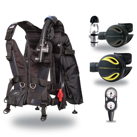Oceanic Regulator + BCD Scuba Package – Hera BCD + Delta 5 + EDX Regulator + Alpha 8 Octopus + Maxdepth Gauge Console — Zeag…