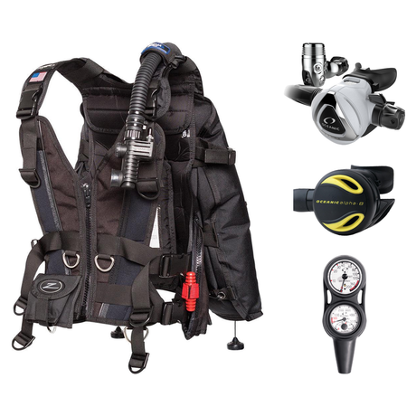 Oceanic Regulator + BCD Scuba Package – Hera BCD + Delta 5 + EDX Regulator + Alpha 8 Octopus + Maxdepth Gauge Console — Zeag…