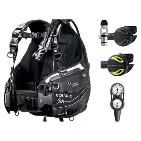 Oceanic Regulator + BCD Scuba Package – Hera BCD + Delta 5 + EDX Regulator + Alpha 8 Octopus + Maxdepth Gauge Console — Ocea…