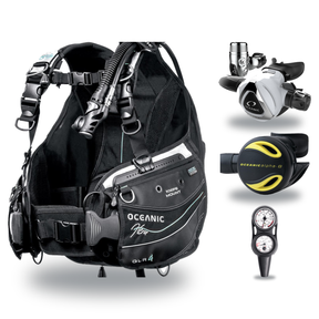 Oceanic Regulator + BCD Scuba Package – Hera BCD + Delta 5 + EDX Regulator + Alpha 8 Octopus + Maxdepth Gauge Console — Ocea…