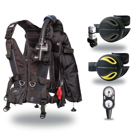 Oceanic Regulator + BCD Scuba Package – Hera BCD + Delta 5 + EDX Regulator + Alpha 8 Octopus + Maxdepth Gauge Console — Zeag…