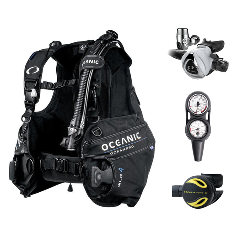 Oceanic Regulator + BCD Scuba Package – OceanPro BCD + Delta 5 + EDX Regulator + Alpha 8 Octopus + Maxdepth Gauge Console