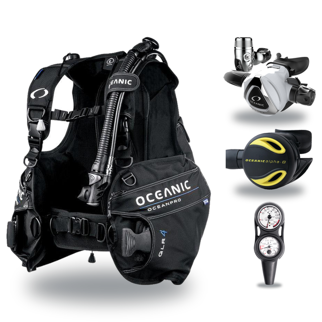 Oceanic Regulator + BCD Scuba Package – OceanPro BCD + Delta 5 + EDX Regulator + Alpha 8 Octopus + Maxdepth Gauge Console —…