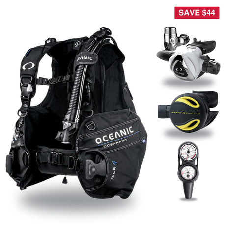 Oceanic Regulator + BCD Scuba Package – OceanPro BCD + Delta 5 + EDX Regulator + Alpha 8 Octopus + Maxdepth Gauge Console —…