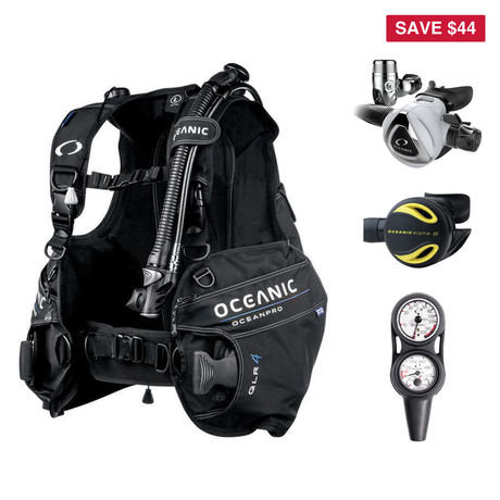 Oceanic Regulator + BCD Scuba Package – OceanPro BCD + Delta 5 + EDX Regulator + Alpha 8 Octopus + Maxdepth Gauge Console —…