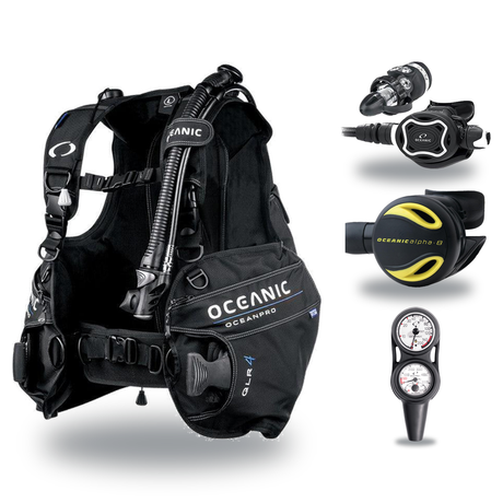 Oceanic Regulator + BCD Scuba Package – OceanPro BCD + Delta 5 + EDX Regulator + Alpha 8 Octopus + Maxdepth Gauge Console —…