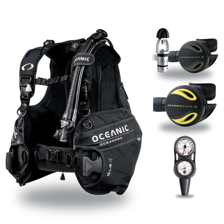 Oceanic Regulator + BCD Scuba Package – OceanPro BCD + Delta 5 + EDX Regulator + Alpha 8 Octopus + Maxdepth Gauge Console —…