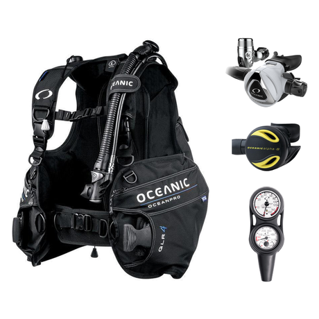 Oceanic Regulator + BCD Scuba Package – OceanPro BCD + Delta 5 + EDX Regulator + Alpha 8 Octopus + Maxdepth Gauge Console —…