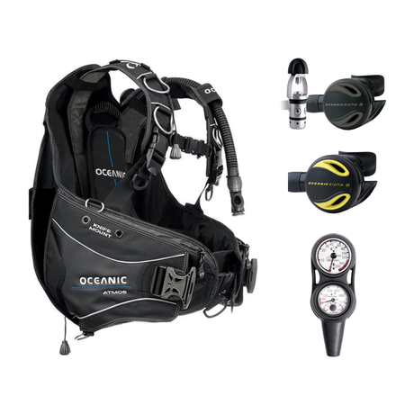 Oceanic Regulator + BCD Scuba Package – OceanPro BCD + Delta 5 + EDX Regulator + Alpha 8 Octopus + Maxdepth Gauge Console —…