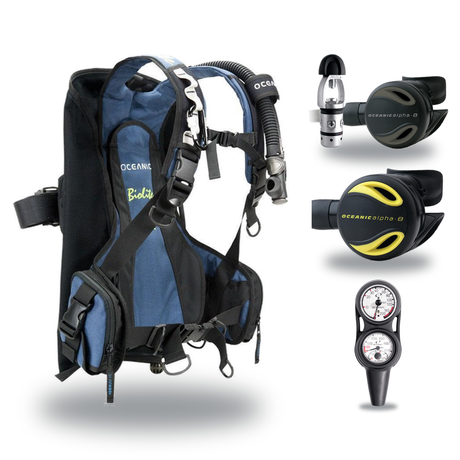 Oceanic Regulator + BCD Scuba Package – OceanPro BCD + Delta 5 + EDX Regulator + Alpha 8 Octopus + Maxdepth Gauge Console —…