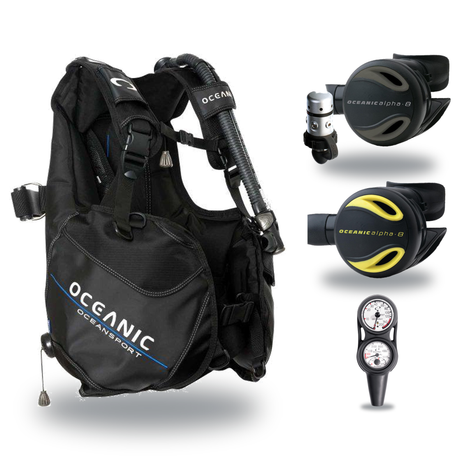 Oceanic Regulator + BCD Scuba Package – Oceansport BCD + Alpha 8 + SP5 Regulator + Alpha 8 Octopus + Maxdepth Gauge Console…