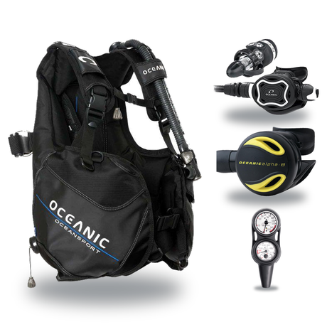 Oceanic Regulator + BCD Scuba Package – Oceansport BCD + Alpha 8 + SP5 Regulator + Alpha 8 Octopus + Maxdepth Gauge Console…
