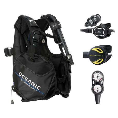 Oceanic Regulator + BCD Scuba Package – Oceansport BCD + Alpha 8 + SP5 Regulator + Alpha 8 Octopus + Maxdepth Gauge Console…