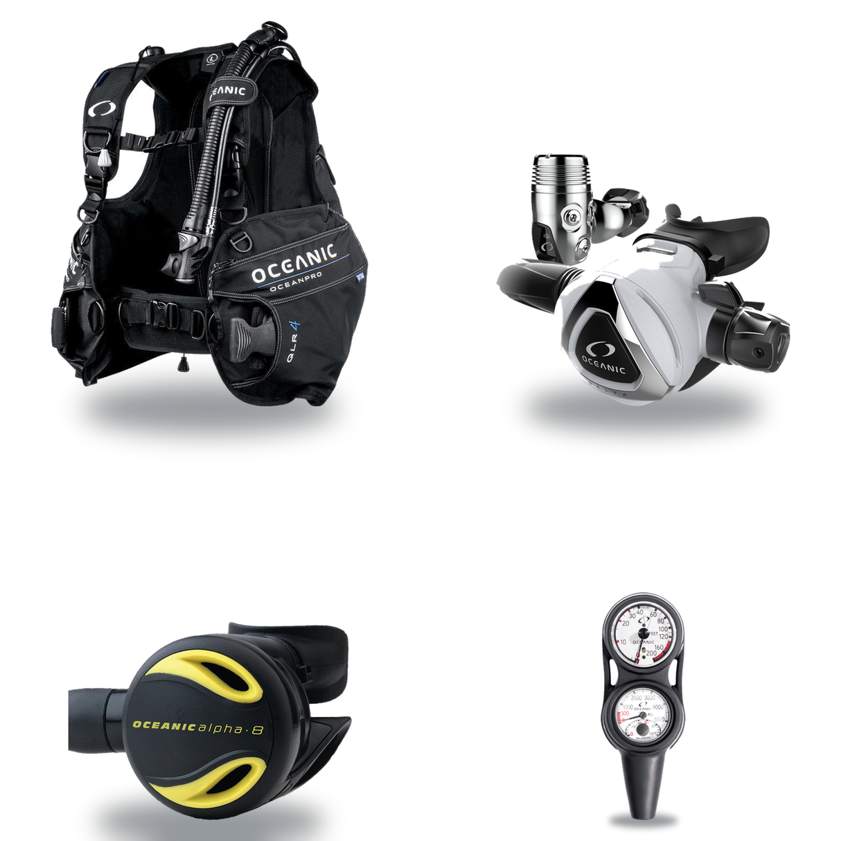 Oceanic Regulator + BCD Scuba Package – Oceansport BCD + Alpha 8 + SP5 Regulator + Alpha 8 Octopus + Maxdepth Gauge Console…